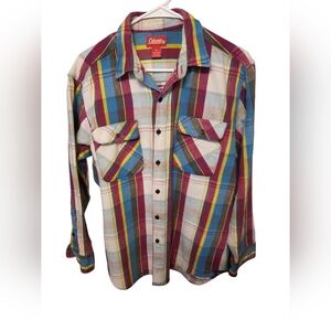 Vintage Flannel Coleman Vibrant Plaid Casual Shirt Large Shacket Unisex